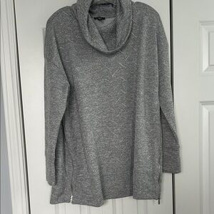 Jones New York Gray Cowl Neck Sweater with Silver Metallic Dots. L